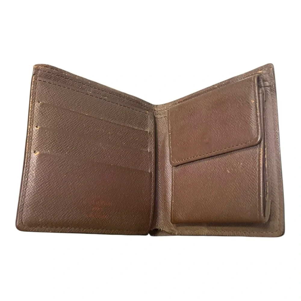 👜 Louis Vuitton Damier Ebene Wallet – Authentic Vintage‎ Bifold w/ Coin Pocket